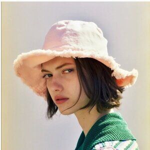 Zara Peach Cotton Bucket Hat Size M NEW WITH TAG!